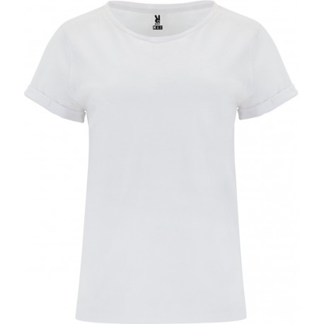 T-shirt femme manches courtes col rond en coton, 165 g/m²