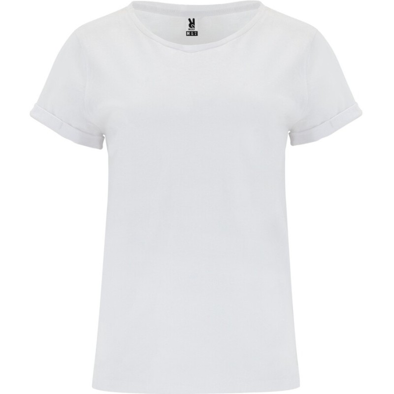 T-shirt femme manches courtes col rond en coton, 165 g/m²