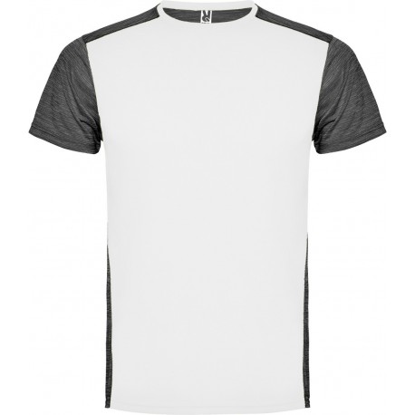 T-shirt de sport homme respirant tissu polyester bicolore, 135 g/m²