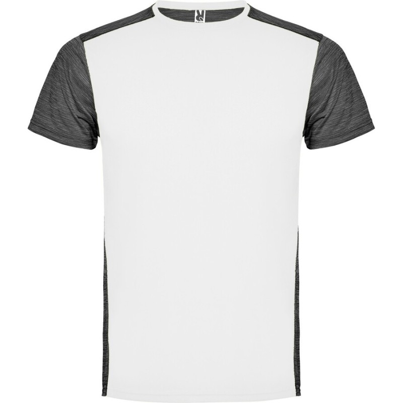 T-shirt de sport homme respirant tissu polyester bicolore, 135 g/m²