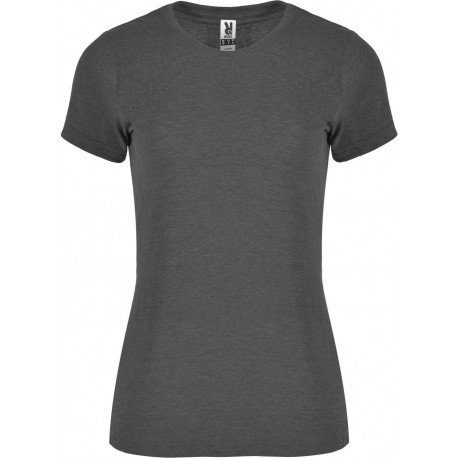 T-shirt femme manches courtes en polycoton chiné, 150 g/m²