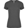T-shirt femme manches courtes en polycoton chiné, 150 g/m²