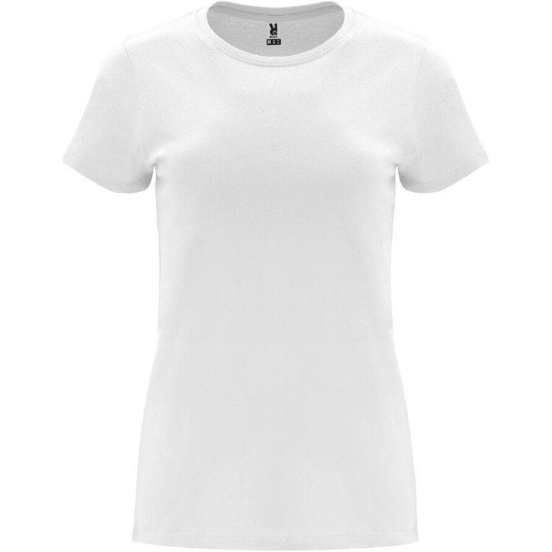 T-shirt femme en coton manches courtes quadruple épaisseur, 165 g/m²