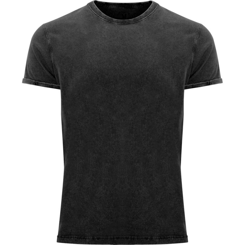 T-shirt homme manches courtes effet jeans en coton, 160 g/m²