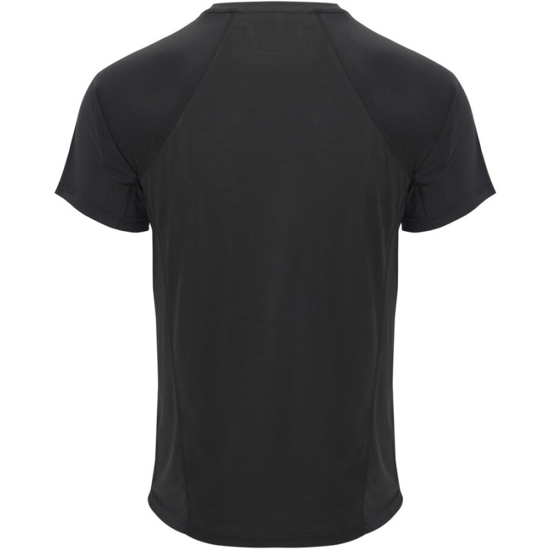 T-shirt de sport raglan, combinaison de polyester interlock et mesh