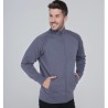 Sweat grand zip sans capuche, intérieur gratté, poches latérales, 290 g/m²