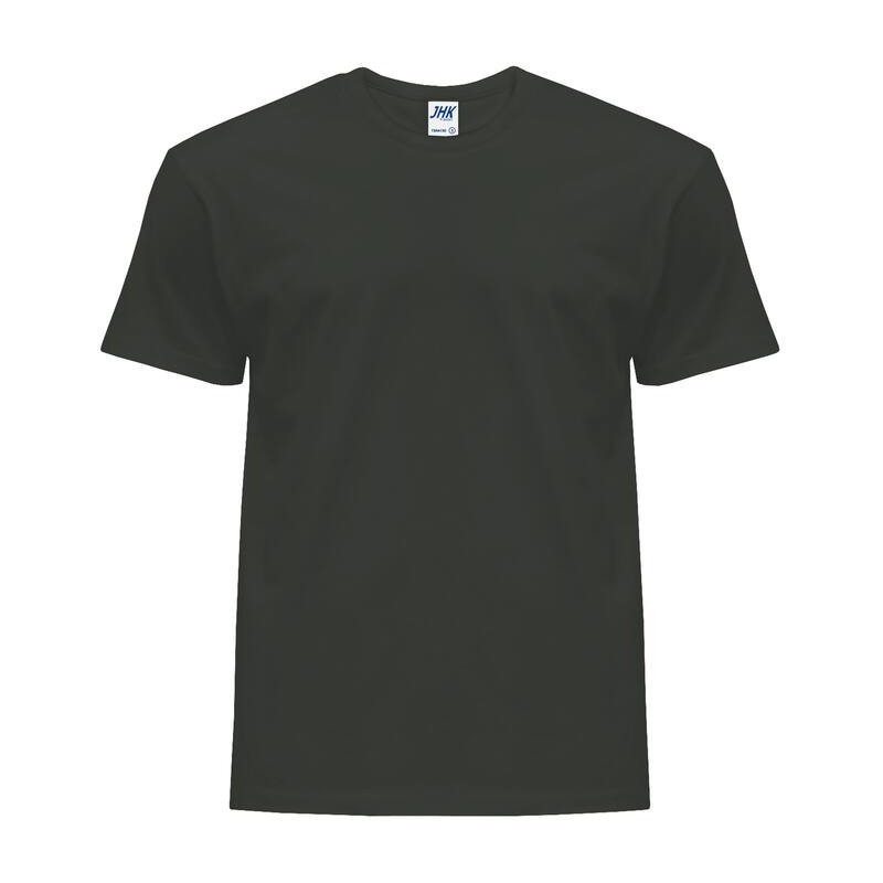 Tee-shirt col rond coupe droite manches courtes en coton pré-rétréci, 155 g/m²