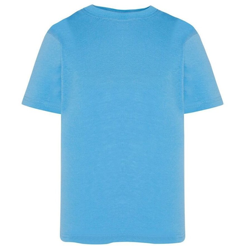 T-shirt enfant col rond coupe droite manches courtes en coton pré-rétréci, 155 g/m²