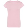 T-shirt femme col rond coupe droite manches courtes en coton pré-rétréci, 155 g/m²