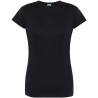 T-shirt femme col rond coupe droite manches courtes en coton pré-rétréci, 155 g/m²