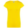 T-shirt femme col rond coupe droite manches courtes en coton pré-rétréci, 155 g/m²