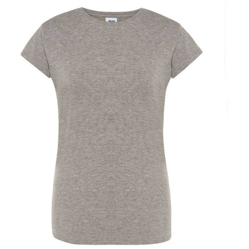 T-shirt femme col rond coupe droite manches courtes en coton pré-rétréci, 155 g/m²