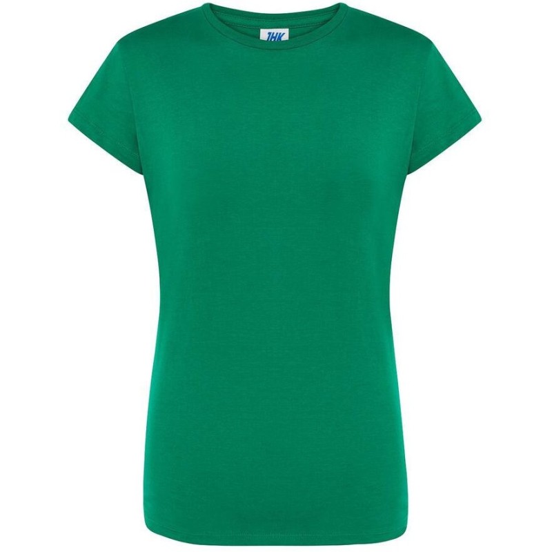 T-shirt femme col rond coupe droite manches courtes en coton pré-rétréci, 155 g/m²