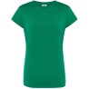 T-shirt femme col rond coupe droite manches courtes en coton pré-rétréci, 155 g/m²