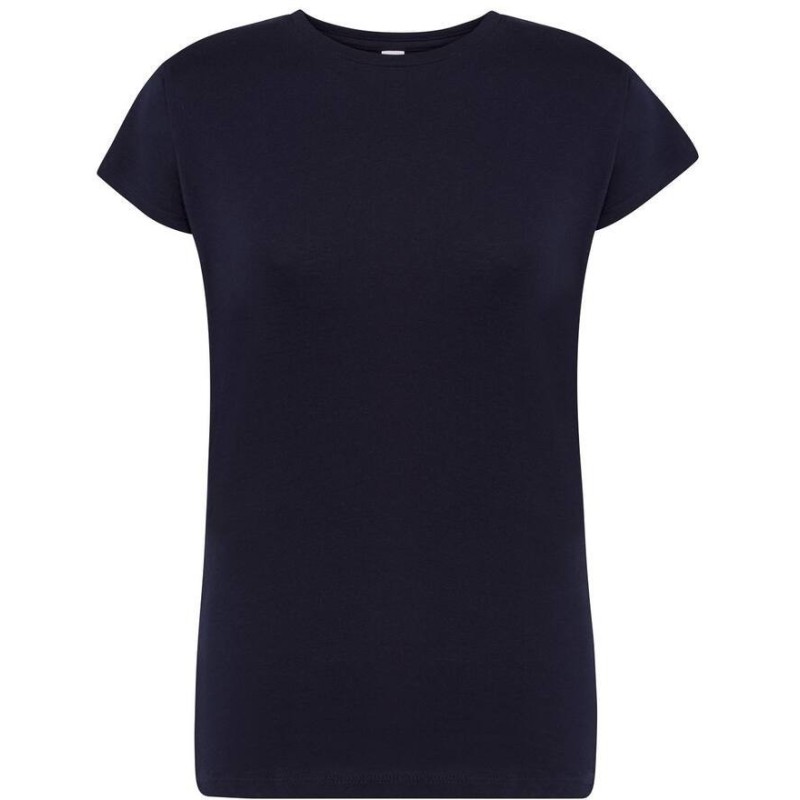 T-shirt femme col rond coupe droite manches courtes en coton pré-rétréci, 155 g/m²