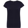 T-shirt femme col rond coupe droite manches courtes en coton pré-rétréci, 155 g/m²