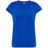 T-shirt femme col rond coupe droite manches courtes en coton pré-rétréci, 155 g/m²