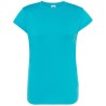 T-shirt femme col rond coupe droite manches courtes en coton pré-rétréci, 155 g/m²