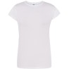 T-shirt femme col rond coupe droite manches courtes en coton pré-rétréci, 155 g/m²