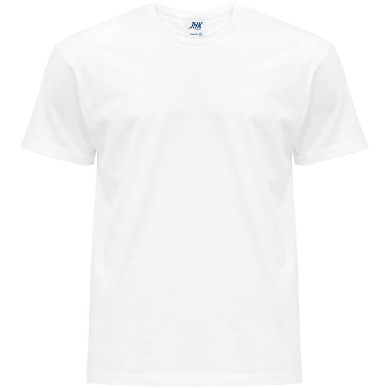 Tee-shirt col rond coupe droite manches courtes en coton ringspun, 190 g/m²