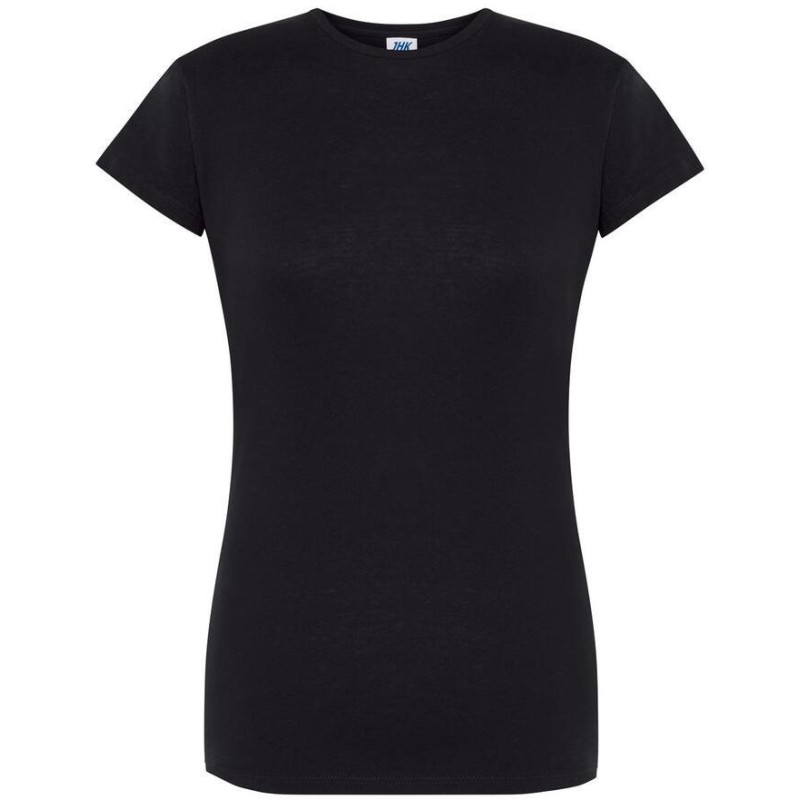 T-shirt femme col rond coupe cintrée manches courtes en coton ringspun, 170 g/m²