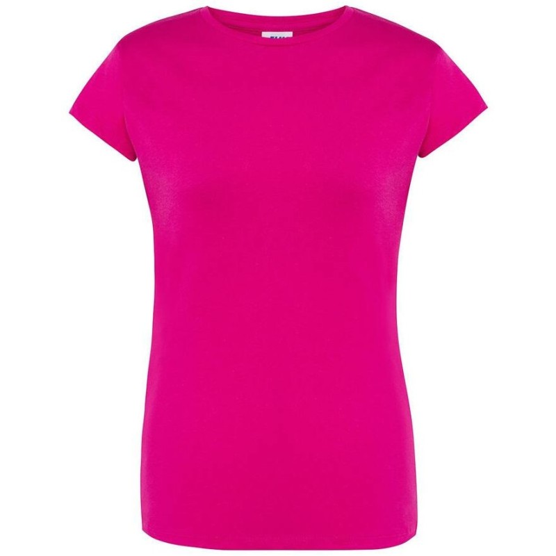 T-shirt femme col rond coupe cintrée manches courtes en coton ringspun, 170 g/m²