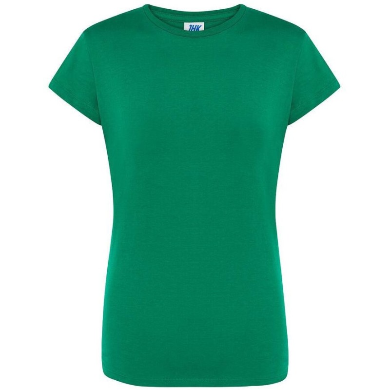 T-shirt femme col rond coupe cintrée manches courtes en coton ringspun, 170 g/m²
