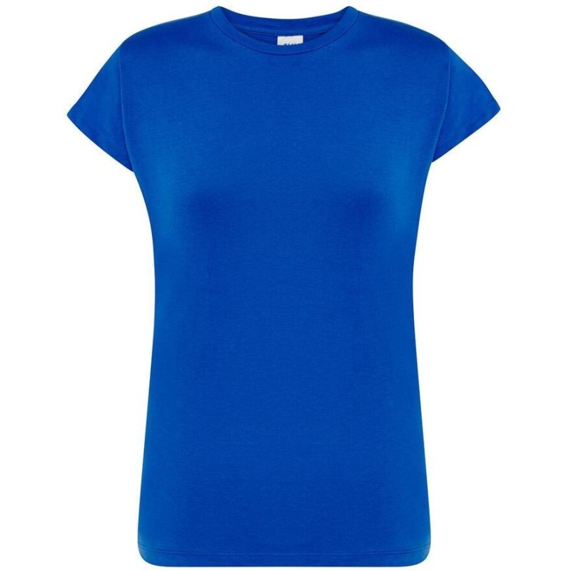 T-shirt femme col rond coupe cintrée manches courtes en coton ringspun, 170 g/m²