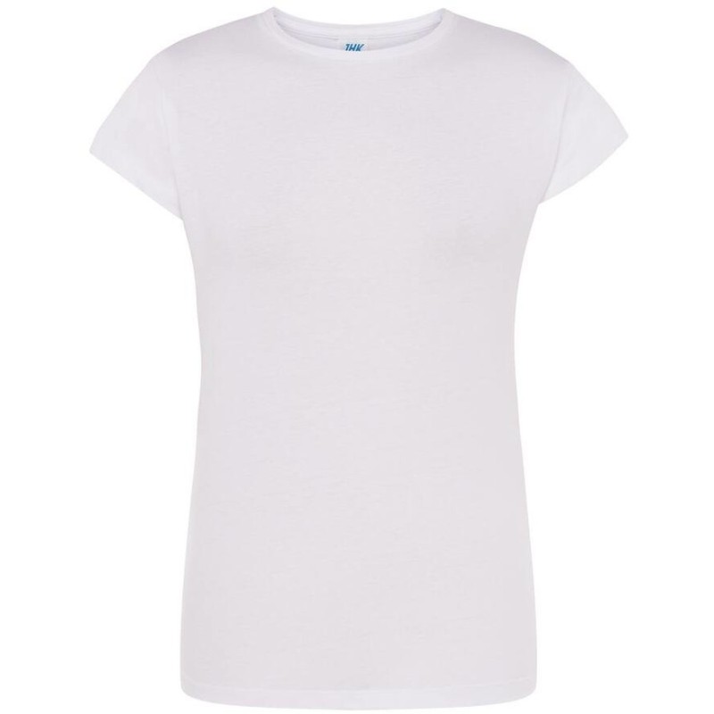 T-shirt femme col rond coupe cintrée manches courtes en coton ringspun, 170 g/m²