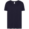 T-shirt col V manches courtes en coton doux lavé aux enzymes, 160 g/m²