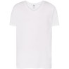 T-shirt col V manches courtes en coton doux lavé aux enzymes, 160 g/m²