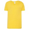T-shirt col V manches courtes en coton doux lavé aux enzymes, 160 g/m²