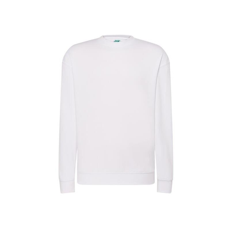Sweat set in col rond double piqûre et bords côtes en polycoton, 275 g/m²