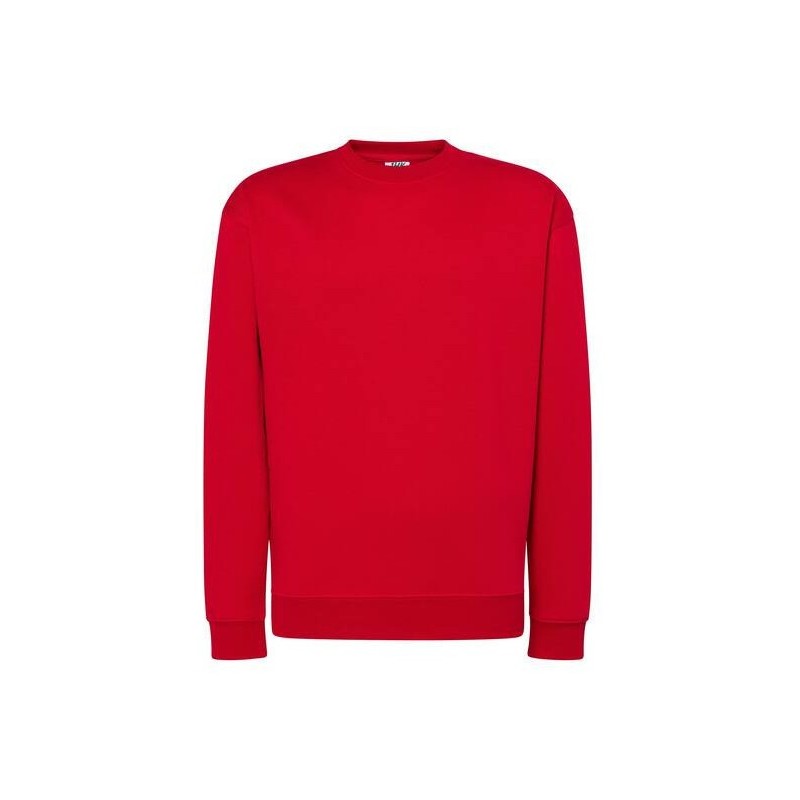 Sweat set in col rond double piqûre et bords côtes en polycoton, 275 g/m²