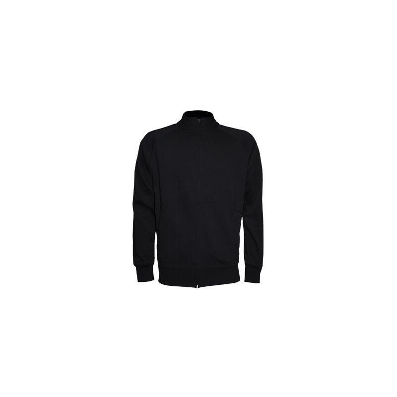 Sweat grand zip sans capuche, intérieur gratté, poches latérales, 290 g/m²