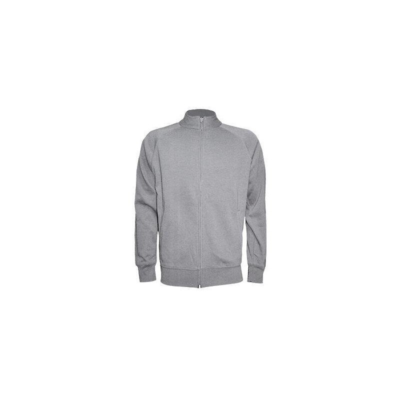 Sweat grand zip sans capuche, intérieur gratté, poches latérales, 290 g/m²