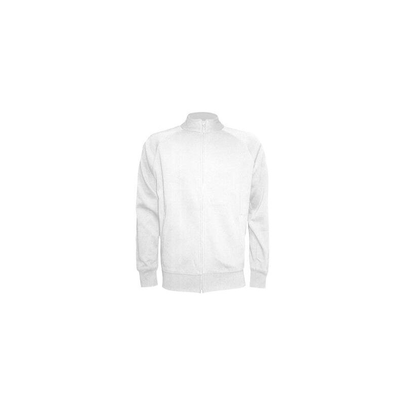 Sweat grand zip sans capuche, intérieur gratté, poches latérales, 290 g/m²
