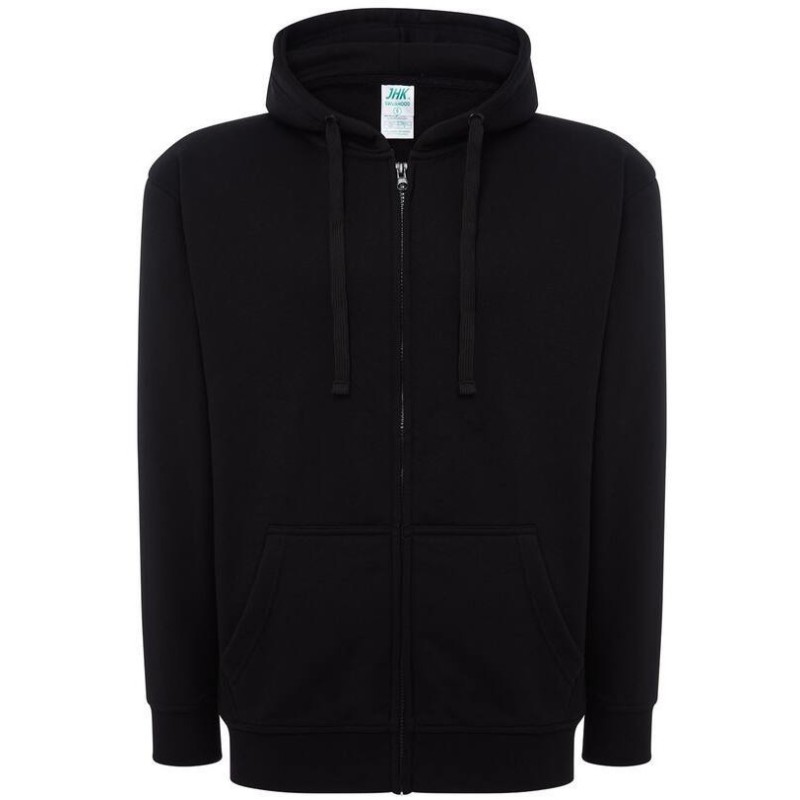 Sweat capuche zippé unisexe, cordon de serrage ton sur ton, 290 g/m²