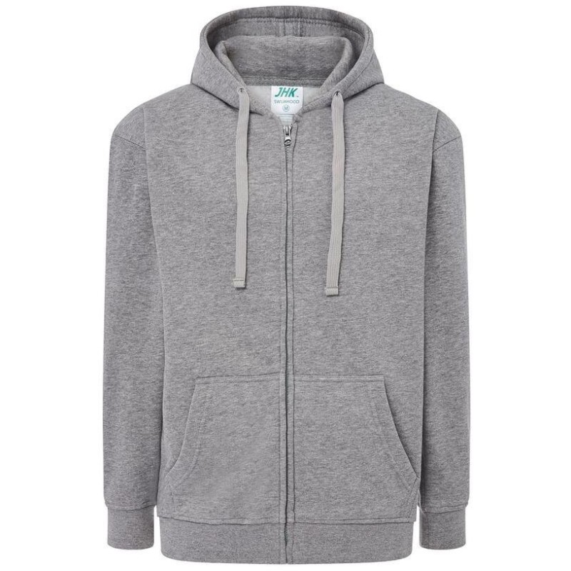 Sweat capuche zippé unisexe, cordon de serrage ton sur ton, 290 g/m²
