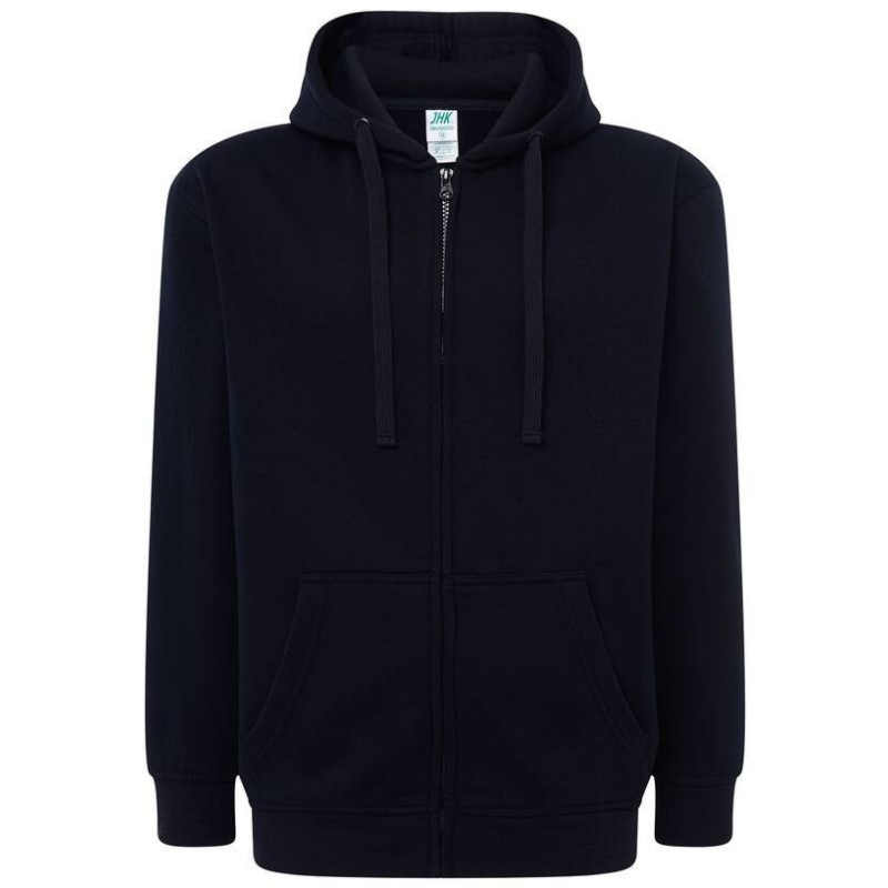 Sweat capuche zippé unisexe, cordon de serrage ton sur ton, 290 g/m²