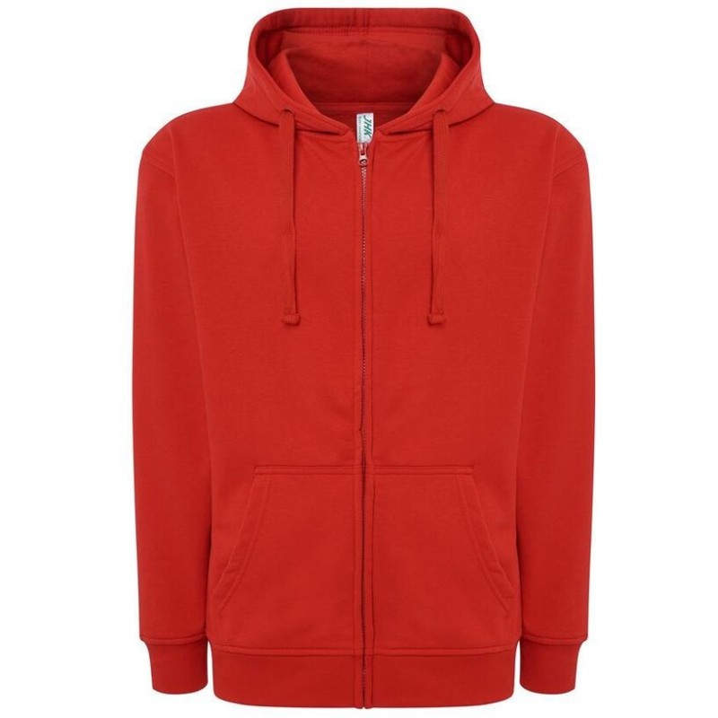 Sweat capuche zippé unisexe, cordon de serrage ton sur ton, 290 g/m²