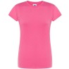 T-shirt femme col rond coupe droite manches courtes en coton pré-rétréci, 155 g/m²
