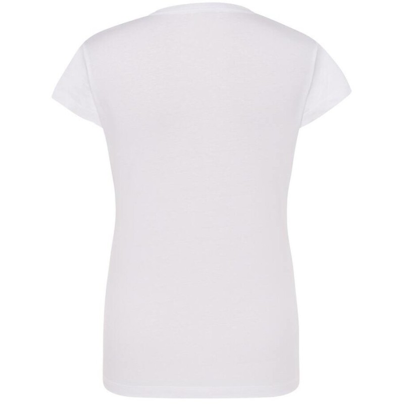 T-shirt femme col rond coupe droite manches courtes en coton pré-rétréci, 155 g/m²