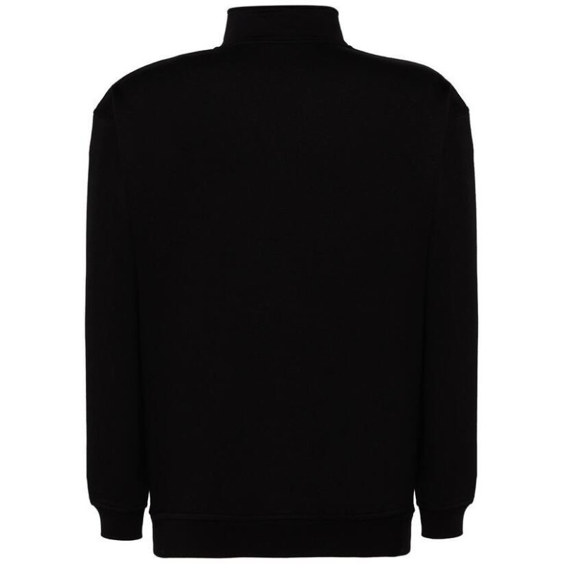 Sweat grand zip sans capuche, intérieur gratté, poches latérales, 290 g/m²