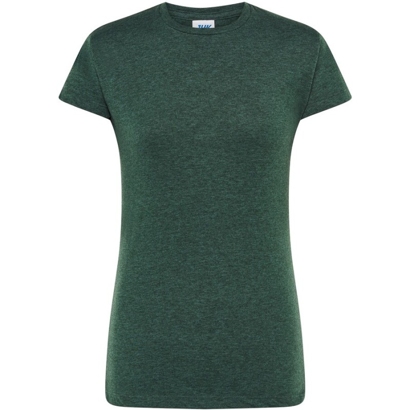 T-shirt femme col rond coupe droite manches courtes en coton pré-rétréci, 155 g/m²