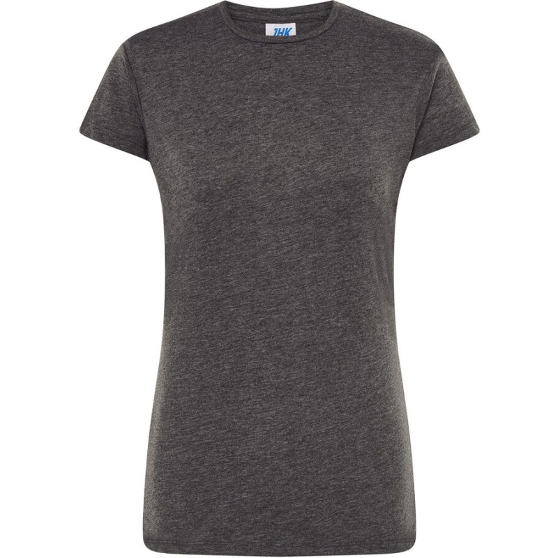 T-shirt femme col rond coupe droite manches courtes en coton pré-rétréci, 155 g/m²