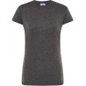T-shirt femme col rond coupe droite manches courtes en coton pré-rétréci, 155 g/m²