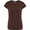 T-shirt femme col rond coupe droite manches courtes en coton pré-rétréci, 155 g/m²