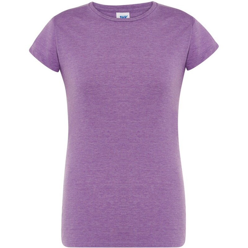 T-shirt femme col rond coupe droite manches courtes en coton pré-rétréci, 155 g/m²