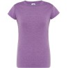 T-shirt femme col rond coupe droite manches courtes en coton pré-rétréci, 155 g/m²